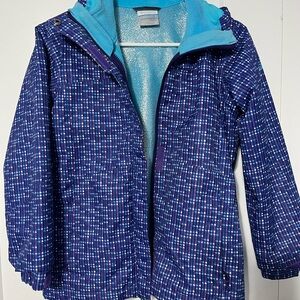 Columbia Kids 3-in-1 Omni-Heat Coat Blue, Purple and White